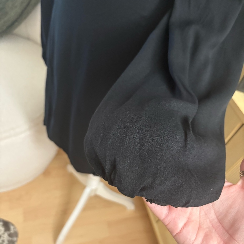 ARITZIA WILFRED Black Novella Mini Dress Puff‎ Sleeve Size 8 NWT - Picture 6 of 13